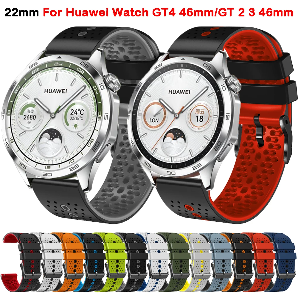 22mm Strap For Huawei Watch GT4 GT 4 46mm Silicone Correa Bracelet For Huawei Watch GT 2 3 46mm/Honor Magic 2/GT3 Pro 46mm Band