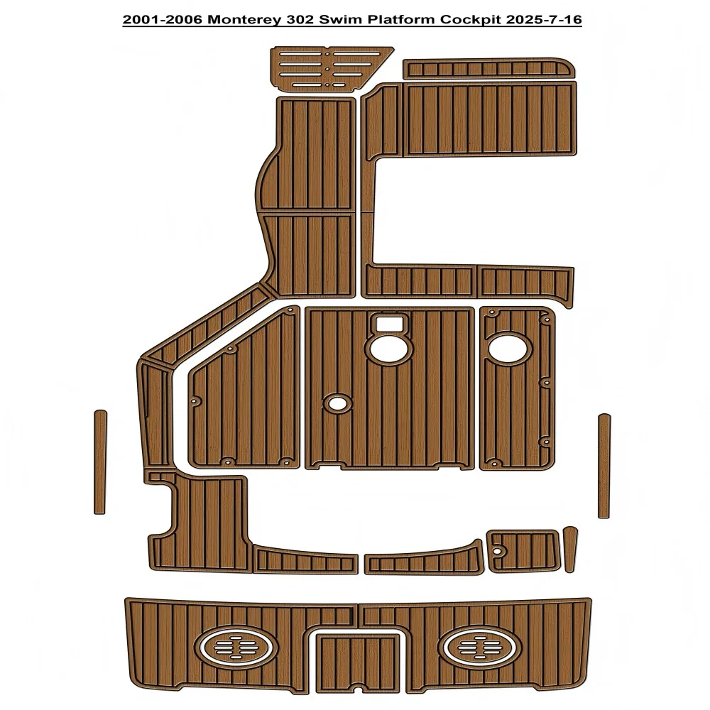 

2001-2006 Monterey 302 Платформа для плавания Кокпита Pad Лодка EVA Искусственный Тик Палуба Пол Seadek MarineMat Gatorstep Стиль Самоклеящаяся