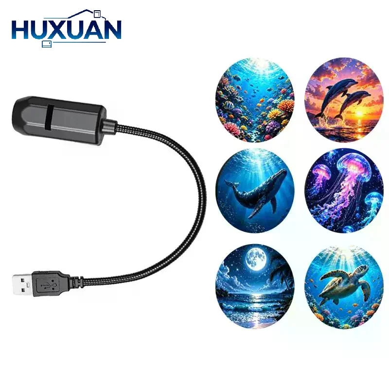 Romantic Ocean Series Projector Portable USB LED Night Light Sleep Atmosphere Lamp Home Wedding Party Decoration