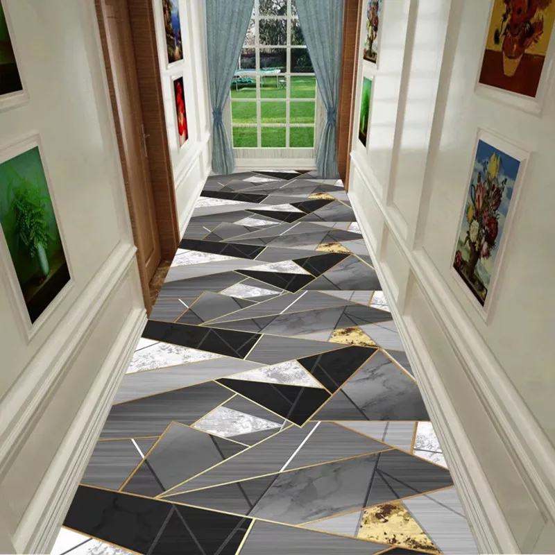 Alfombra 3d con estampado geométrico moderno para sala de estar, pasillo, alfombra larga, alfombra de cocina, alfombra informal, decoración del hogar