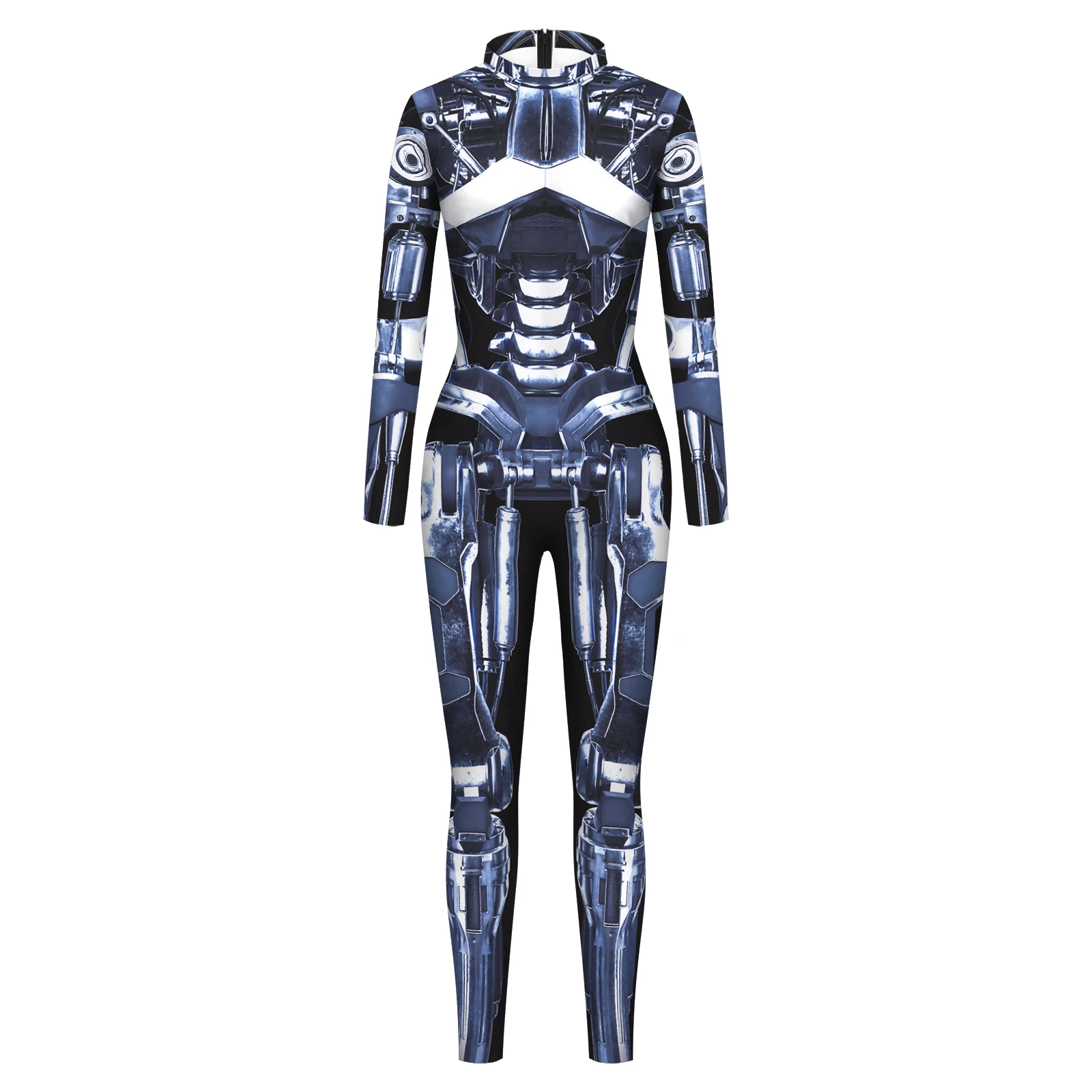 Carnival Funny Cosplay Costume Women Sexy Long Sleeve Bodysuit Jumpsuit Catsuit Adult Game Anime Robot Fashion Zentai Clothes