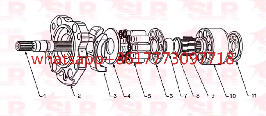 

Ссылка на детали аксессуара насоса, цифры 2-11