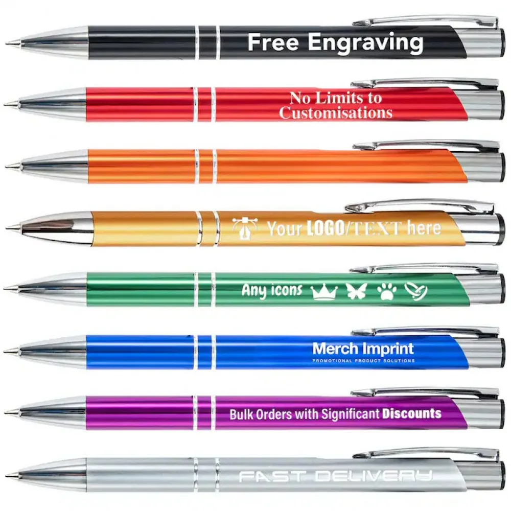 20pcs Bulk Custom Pens Personalized Name Engraved Text Logo Black Ink Ballpoint Pen For Business Events Promotion Gifts 1/5/10pc