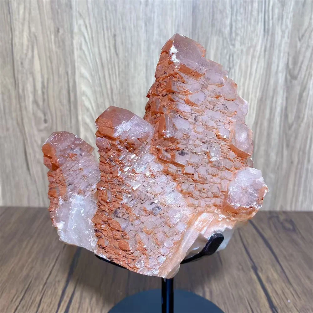 Natural Large Red Calcite Specimen Raw Stone Flashy Crystals Rocks Healing Crystal Reiki Home Decor GIft+Stand