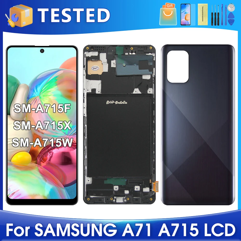 

ЖК-дисплей 6,4 ''A71 для Samsung A715F A715 A715W A715X, дисплей с сенсорным экраном и дигитайзером в сборе, замена