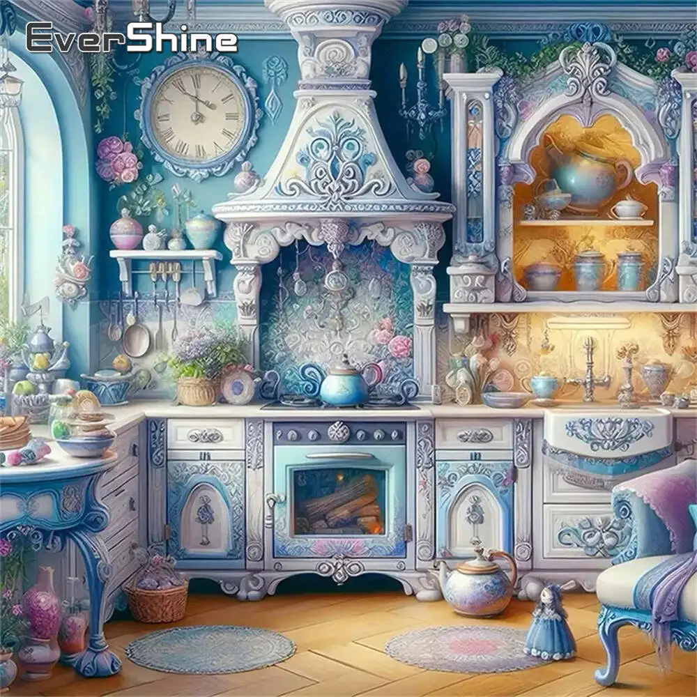 Evershine Diamant-Gemälde, Hund, Tier, Cartoon, komplett, quadratisch, rund, Diamant-Mosaik, Badezimmer, DIY-Bastelset, Heimdekoration