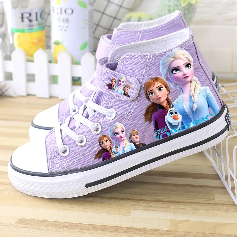 Disney children\'s new fall winter elsa Princess Martin boots for girls High tops for women High tops frozen casual shoes