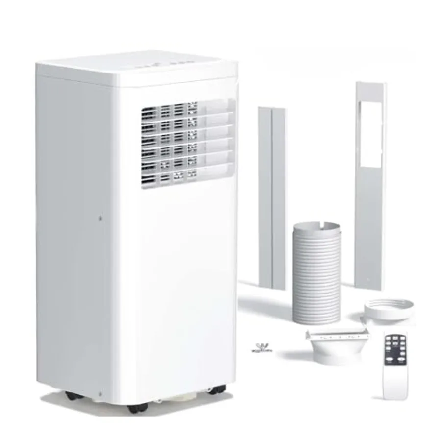 Portable Air Conditioner 10000 BTU for Rooms up to 550 Sq. Ft White with Cooling Dehumidifier Fan Sleep Mode Remote Control 24H