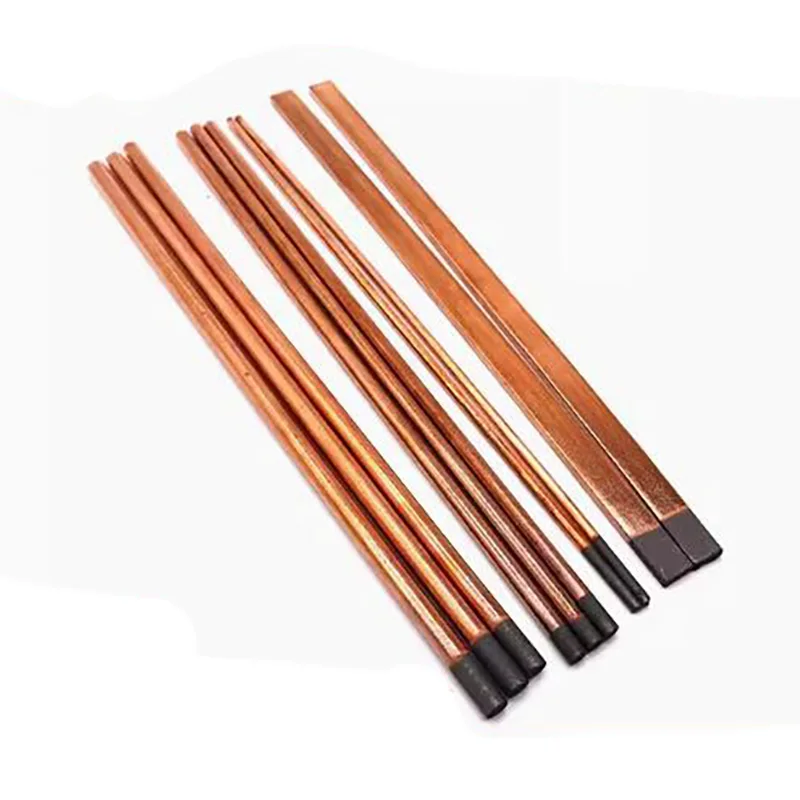 Air Carbon Arc Gouging Rods Copper Coated Round Flat Graphite Electrode For DC Gas Gouging Gun