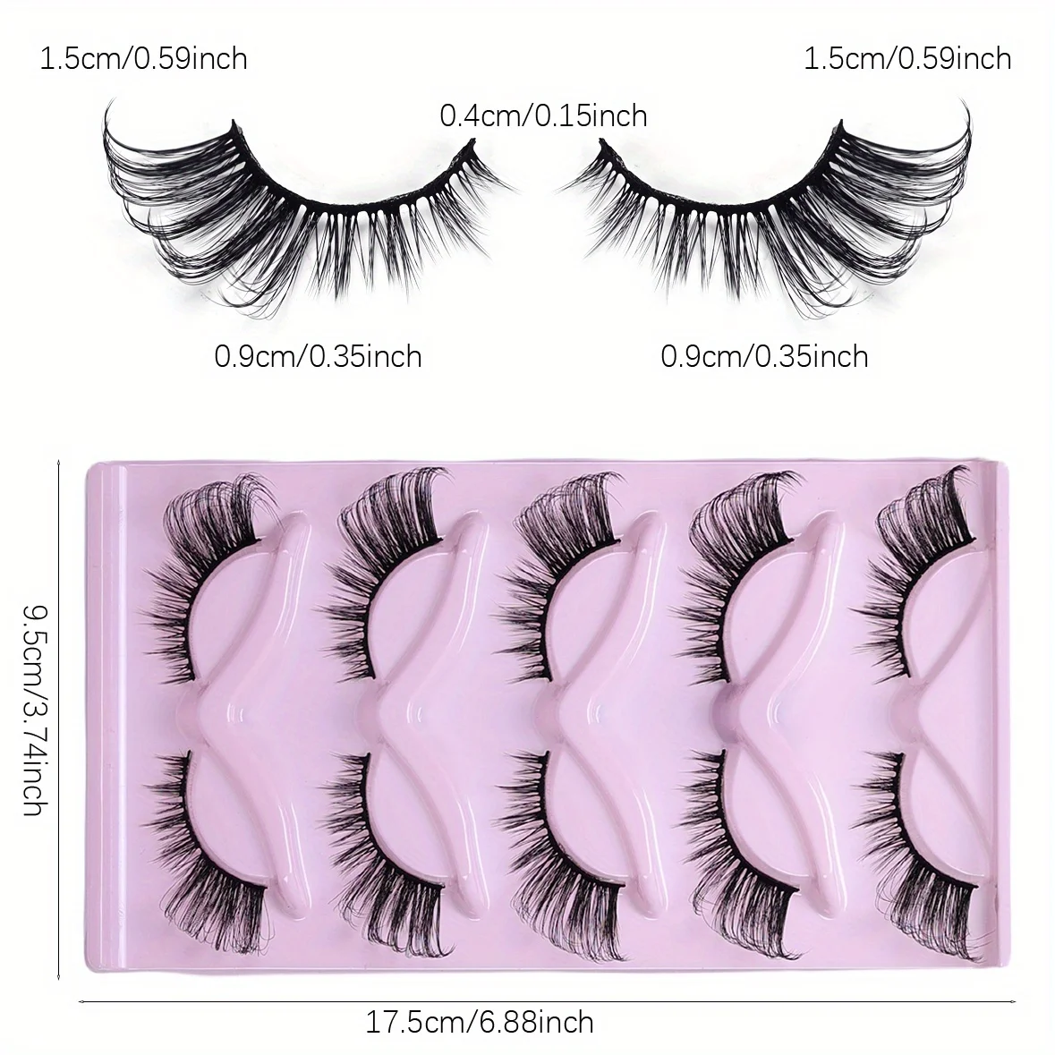 45 paia/9 pacchi ciglia per occhi di gatto ciglia lunghe effetto occhio di gatto ciglia sottili estremità dell'occhio striscia allungata ciglia finte spesse
