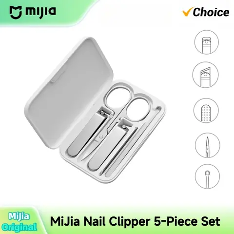 Mijia Nail Clipper Set Five Piece Stainless Steel Magnetic Design Trimming Care Complete Portable 5 in 1 Travel Set