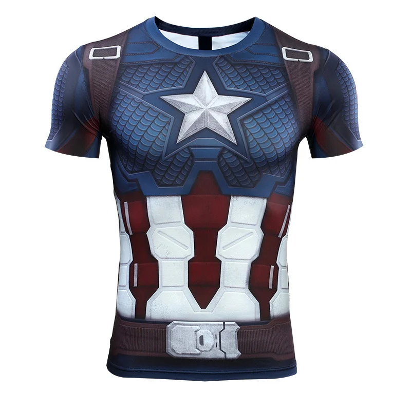Hero Armor Compression Tee,3d Star Print,family Matching,fitness Sports Shirt,quick Dry Polyester,costume Cosplay Top
