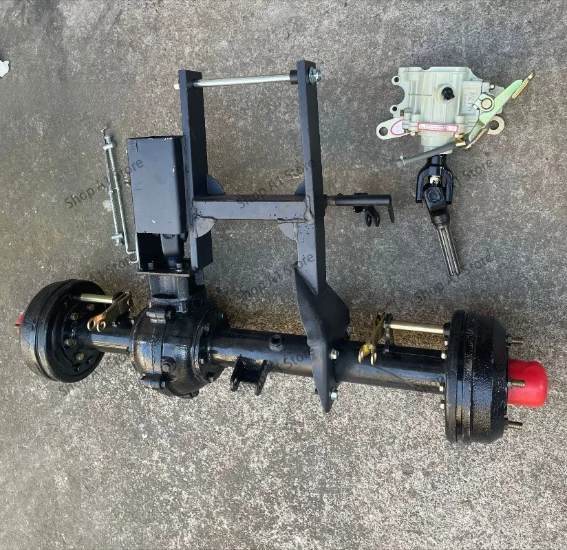 Modified four-wheel three-wheel beach motorcycle rear suspension, shaft drive belt differential drum brake rear axle