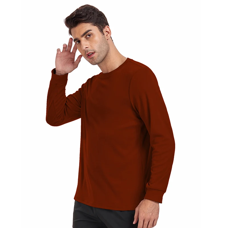 Men T-shirts Casual Long Sleeve Solid Thermal Underwear Spring And Autumn High Quality Elastic Outdoor Training Hiking T-shirts