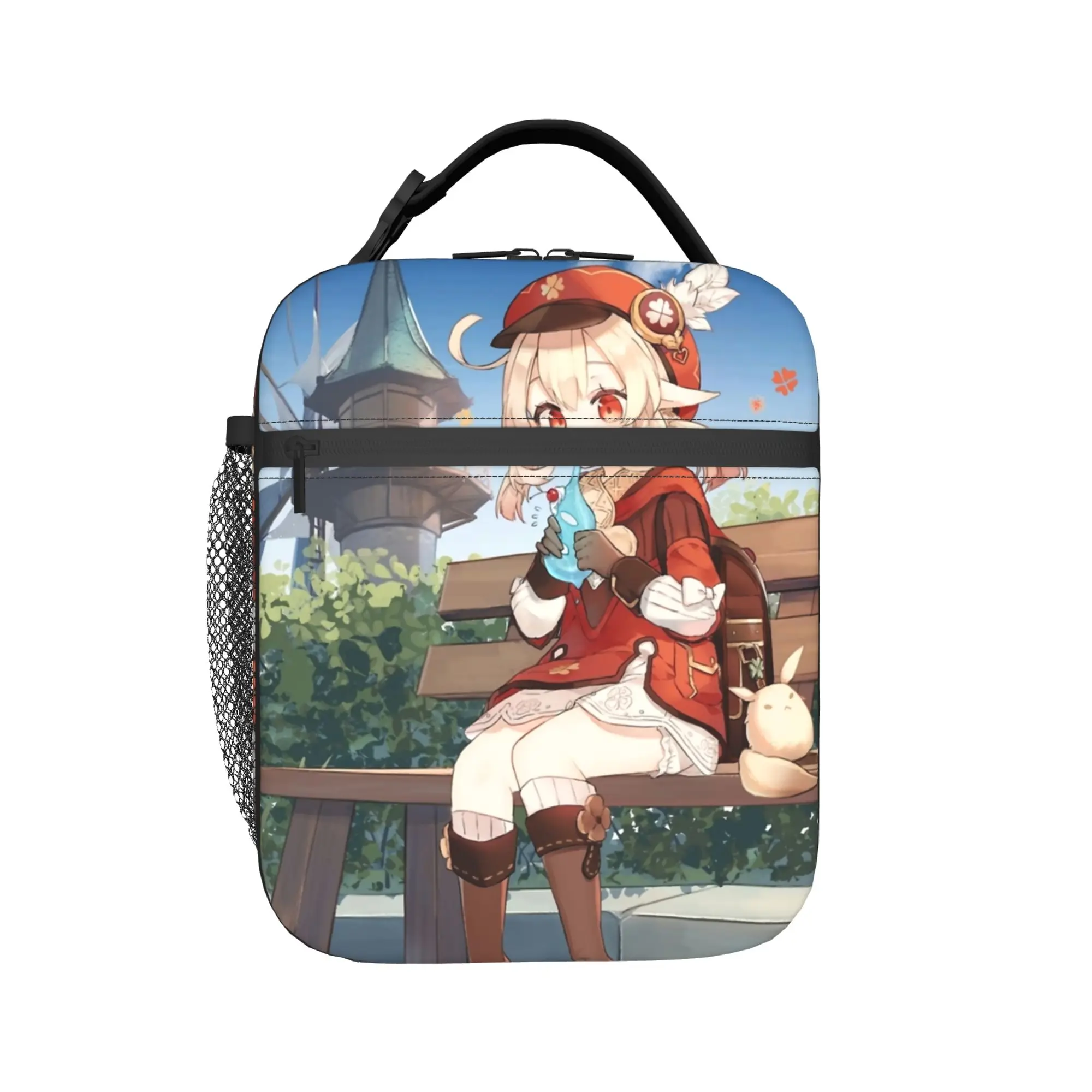 Klee Genshin Impact  Product Insulated Lunch Bags For Office Anime Game Food Storage Bag Portable Thermal Cooler Lunch Boxes