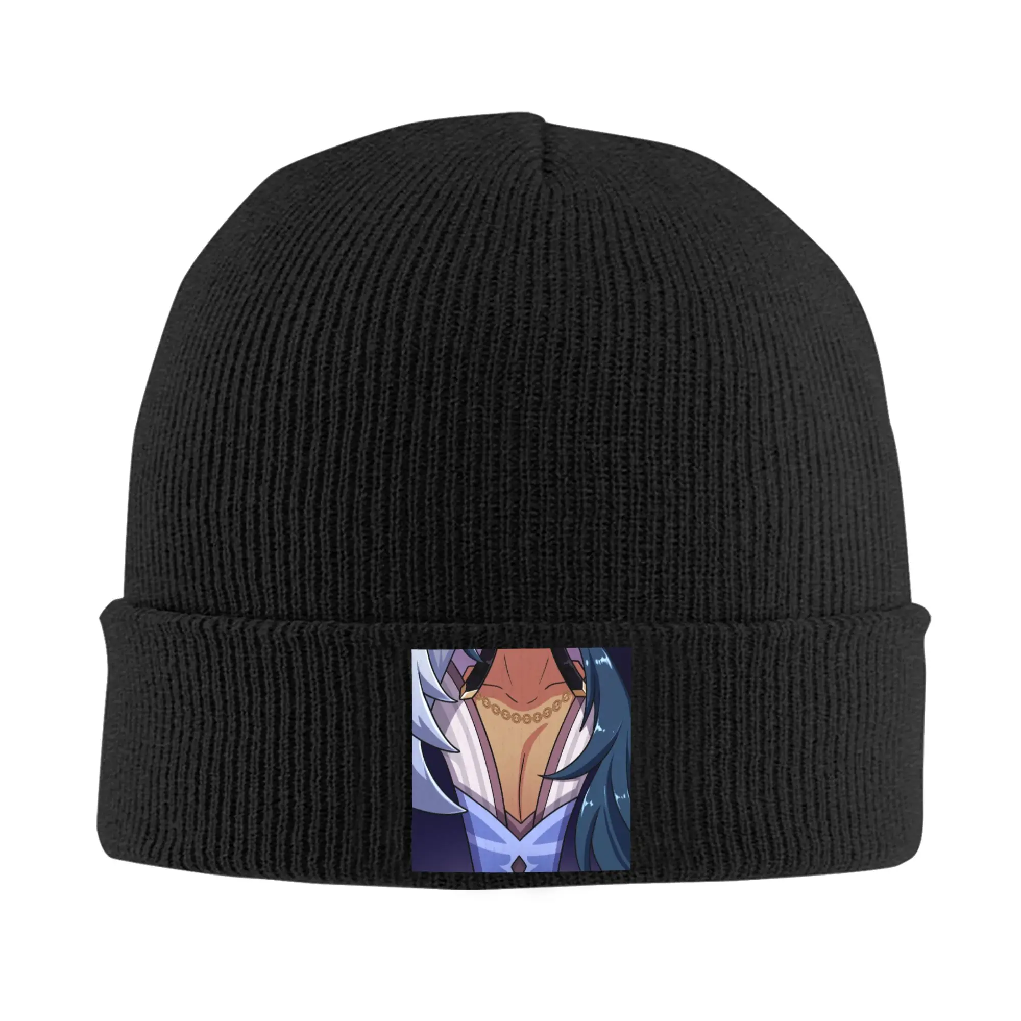 Genshin Impact Kaeya Tiddies Skullies Beanies Caps Unisex Winter Warm Knitted Hat Adult Anime Game Bonnet Hats Outdoor Ski Cap