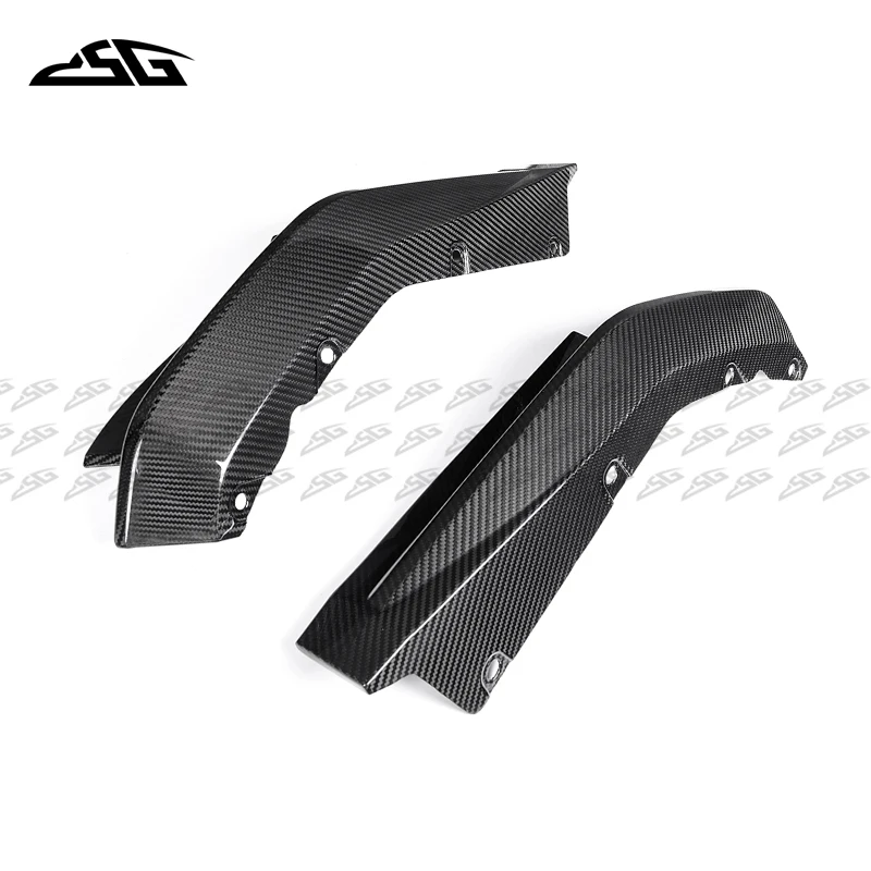 For BMW M3 G80 M4 G82 G83 Carbon Fiber Rear Side Fins Winglet Car Flaps Apron Trim Canard Splitter Body Kit