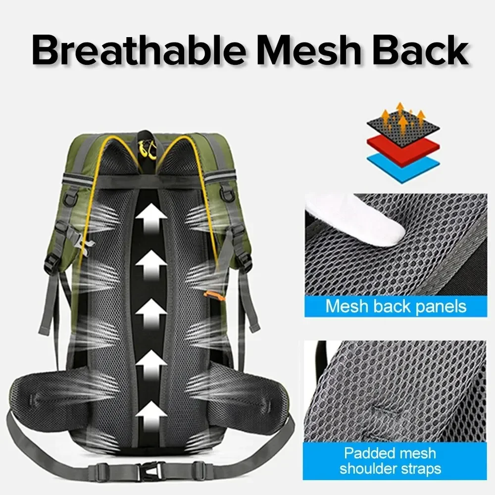 عالية السعة متعددة الوظائف المشي لمسافات طويلة على ظهره الرجال الرياضة في الهواء الطلق حقيبة السفر حقيبة المرأة 50L المشي لمسافات طويلة تسلق الصيد على ظهره #4