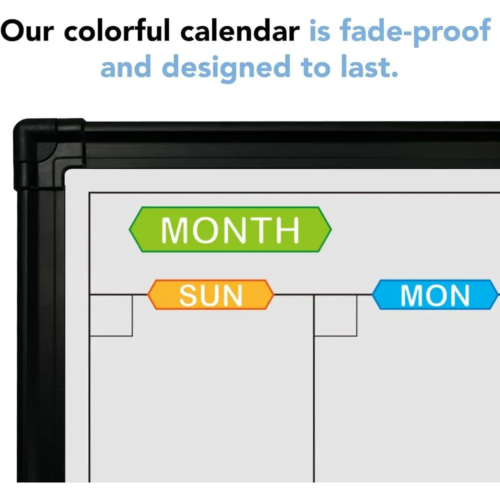 مجموعة مزدوجة من السبورة البيضاء المغناطيسية مقاس 36 × 24 بوصة، حامل جداري بإطار أسود للمنزل والمكتب والمدرسة #3