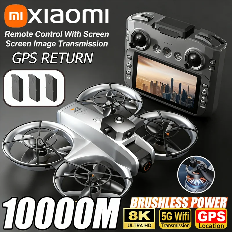 Dron Xiaomi Z4 8K con Cámara Dual HD Aérea, 5G WIFI, GPS, Evitación Inteligente de Obstáculos, Fotografía, Motor sin Escobillas, Pantalla y Control Remoto