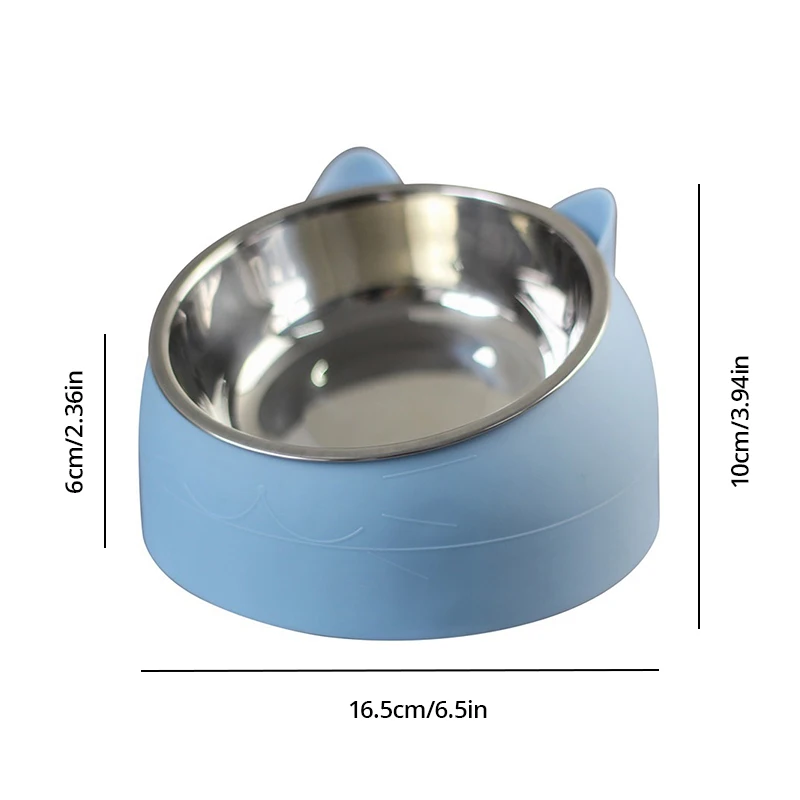 1pc Gatto In Acciaio Inox Bello Creativo Inclinato Gattino Cucciolo Ciotole Per Alimenti Gatti Bere Alimentatore Pet Cani Gatti Alimentatore