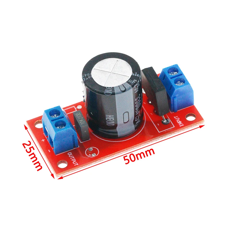 Rectifier Filter Power Board 3A Rectifier Power Amplifier 8A with Red LED Indicator AC Single Power to DC Single Source Board