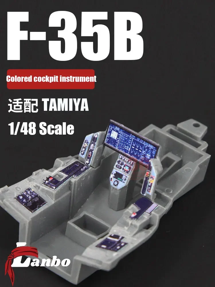 Lanbo 3D color cockpit instrument 48137 F-35B fighter modified to match Tamiya 1/48 scale.