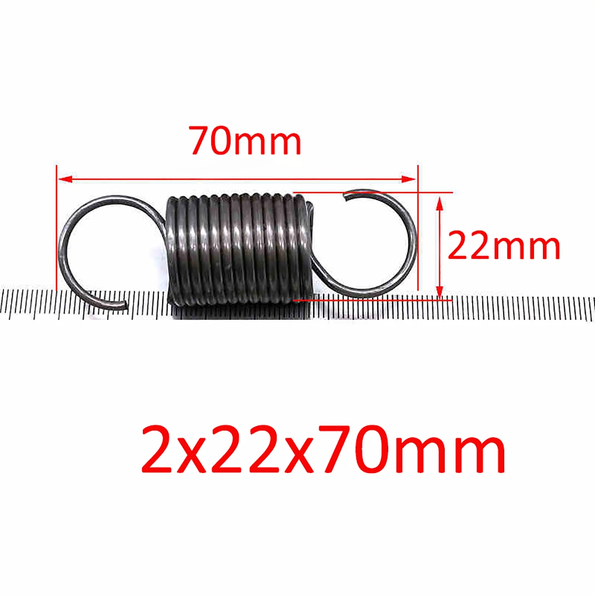 1pcs OD 22mm Wire Diameter 2.0mm Extension Springs Spring Steel Length 60/65/70/80/100-280mm Expansion Tension Spring Hook-ends