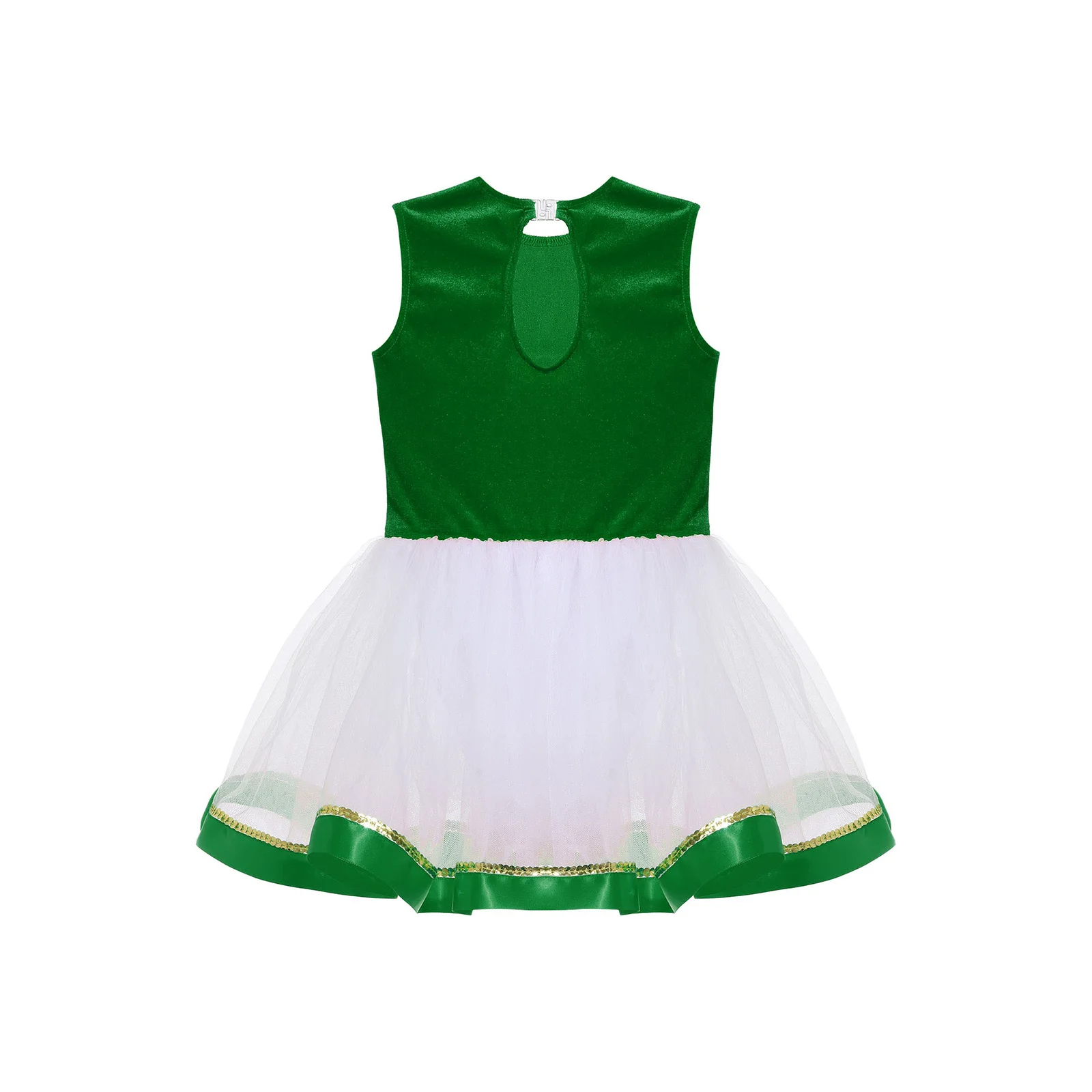 Kinderen meisjes all-over glanzende pailletten kerst aankleden jumpsuit asymmetrische schouder grote strik streep patchwork jurk kostuums