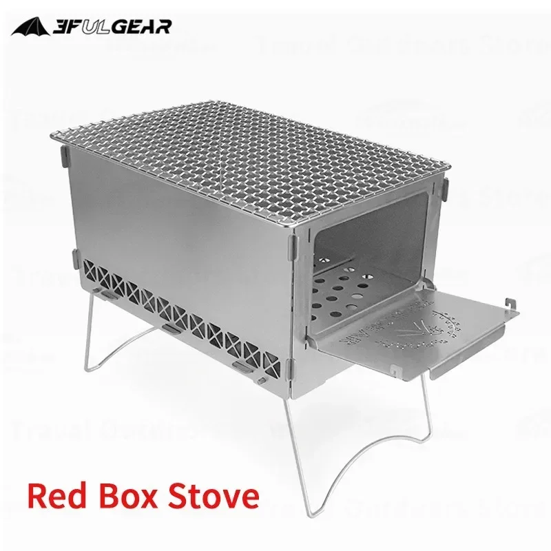 3FUL GEAR Wood Stove Stainless Steel Folding Firewood Stove Outdoor Camping Party BBQ Furnace Winter Portable Heating Stove