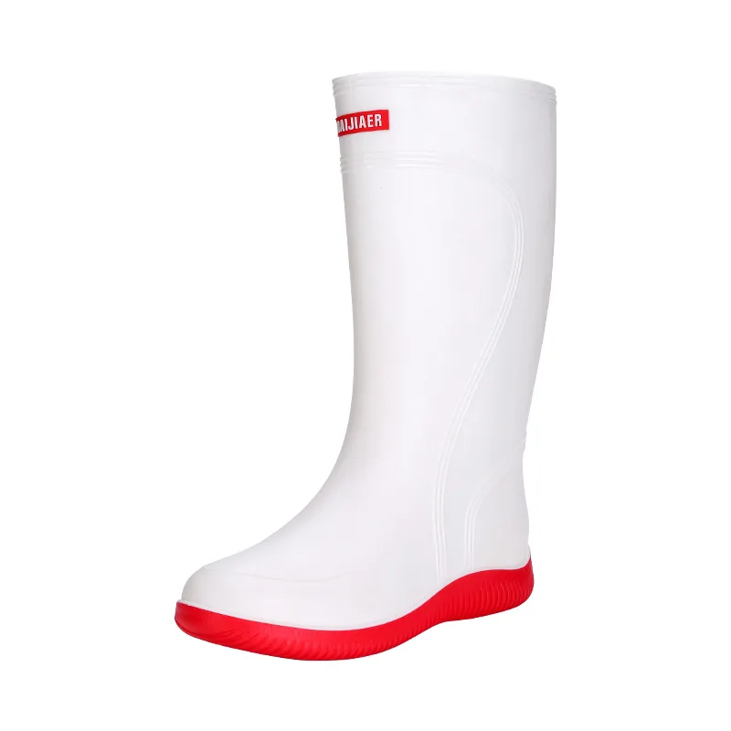Rain Boots Men's Short Tube Food Factory Rain Boots Non-slip Waterproof Shoes High Tube White Hygienic Work Rubber Water Boots