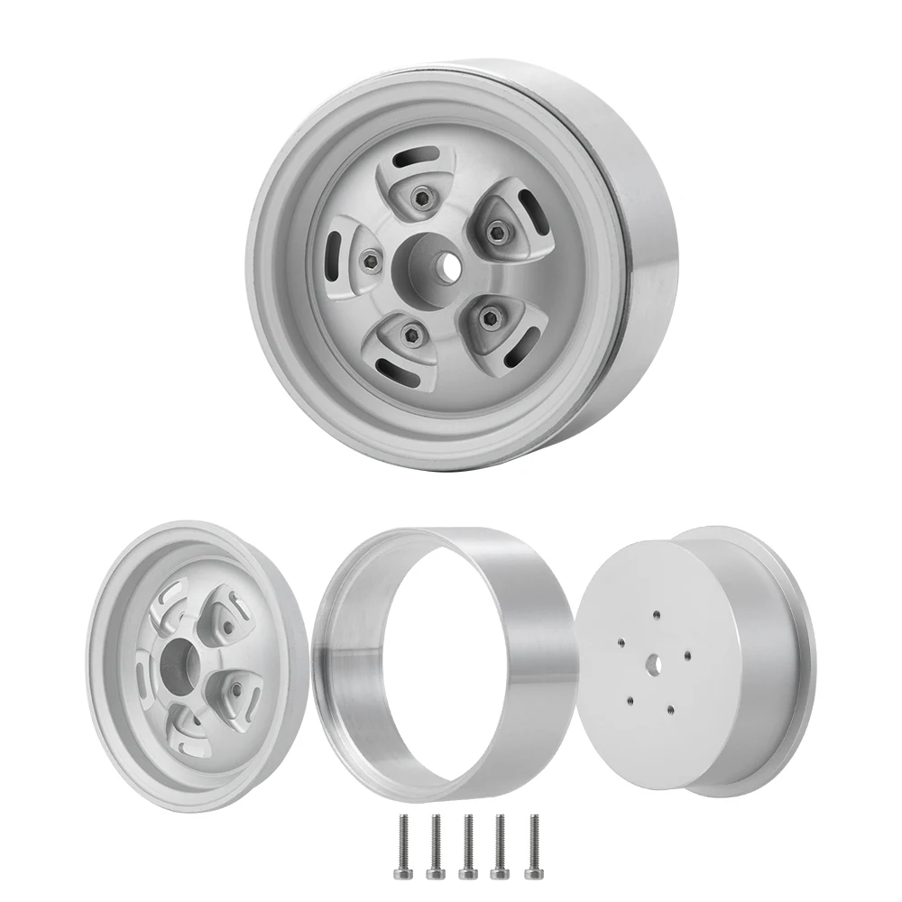 AXSPEED 4Pcs Metal 1.9'' Beadlock Wheel Rims Hubs for Axial SCX10 90046 D90 TRX4 TRX6 1/10 RC Crawler Car Upgrade Parts