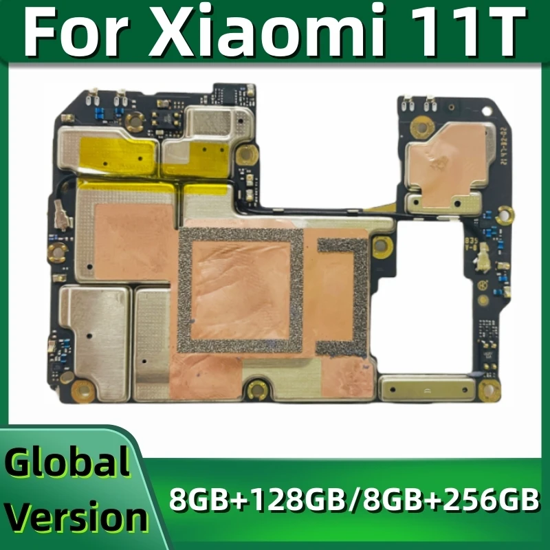 Motherboard for Xiaomi 11T 5G, 21081111RG, Unlocked Main Circuits Board, 128GB, 256GB Global ROM