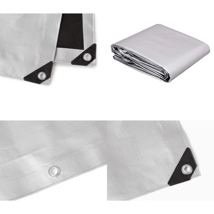 

Multi Purpose Waterproof Poly Tarp Protective Cover, 12x20ft, 16MIL Thick, Silver/Black, 1-Pack