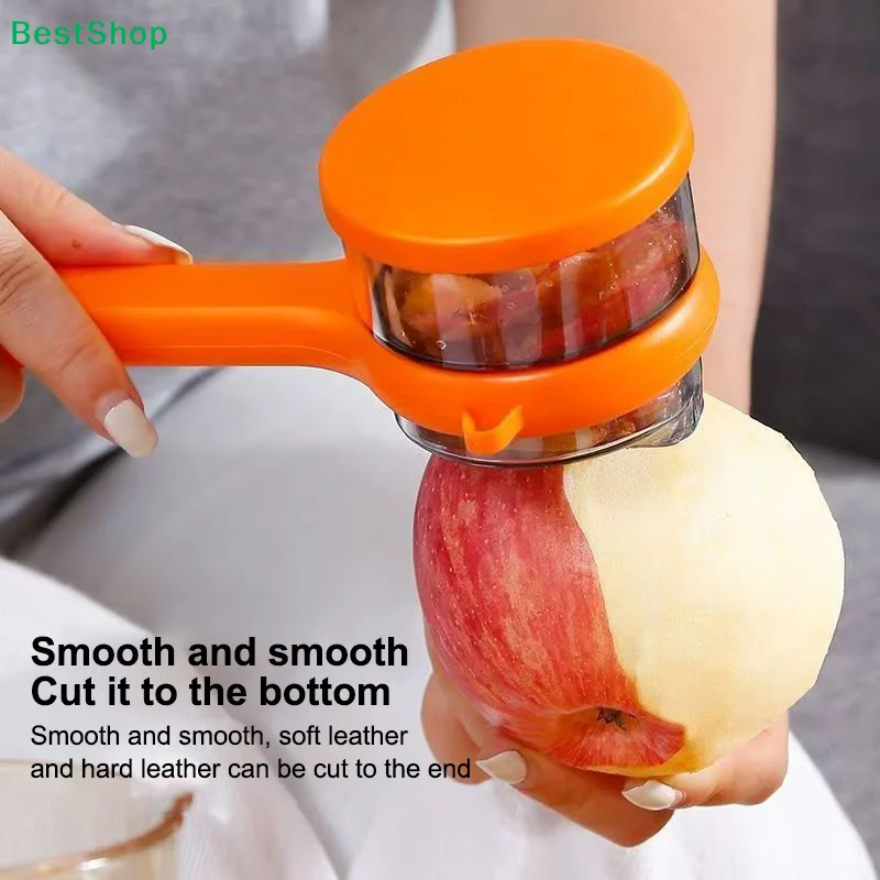 

♥ Ручной нож для очистки фруктов — инструмент для очистки гладких ломтиков с вращающимся лезвием для быстрого удаления фруктовой кожи