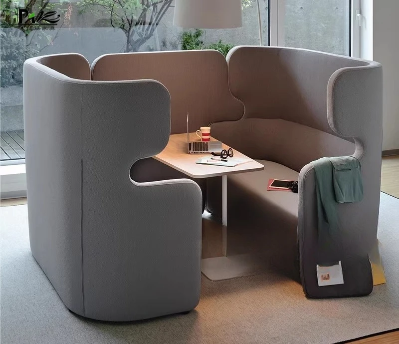 Modern business high back sofa chair combination reception designer university leisure area company baffle negotiation sofa