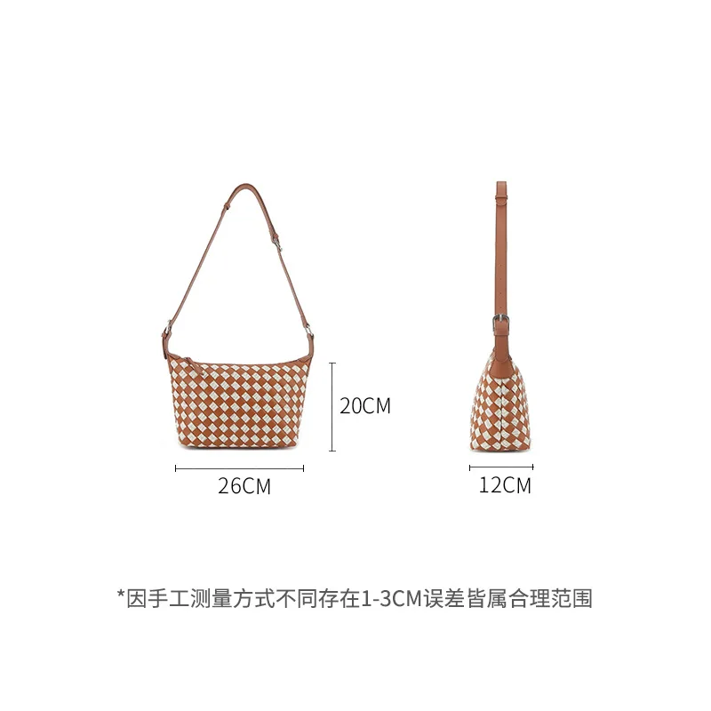 FIRMRANCH 2026 New Special Canvas And Cowhide Patchwork Color-Blocking Woven Design Trend Women's Single Shoulder Crossbody Bag view 4