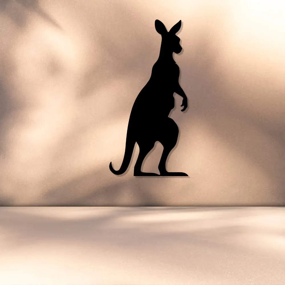CIFBUY Metal Wall Art Iron Hanging Decor 2D Sculpture Kangaroo Rustic For Home Patio Indoor Outdoor Fence Garden