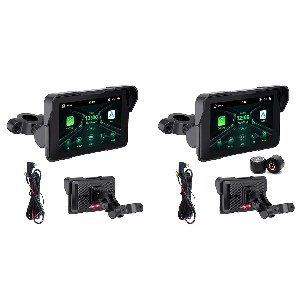 

Portable Waterproof 5 Inch IPS Touch Screen CarPlay Moto Android Auto Digital Motorcycle Dashboard GPS Motorcycle Navigation