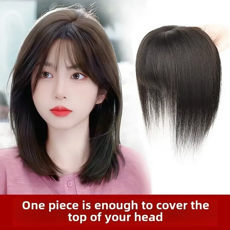 8x12/13x13 سنتيمتر هيربيسي الإنسان طبيعة تنفس قطعة شعر للنساء مع حجم الشعر المتناثر يغطي بسرعة الشعر الرمادي لونين #4