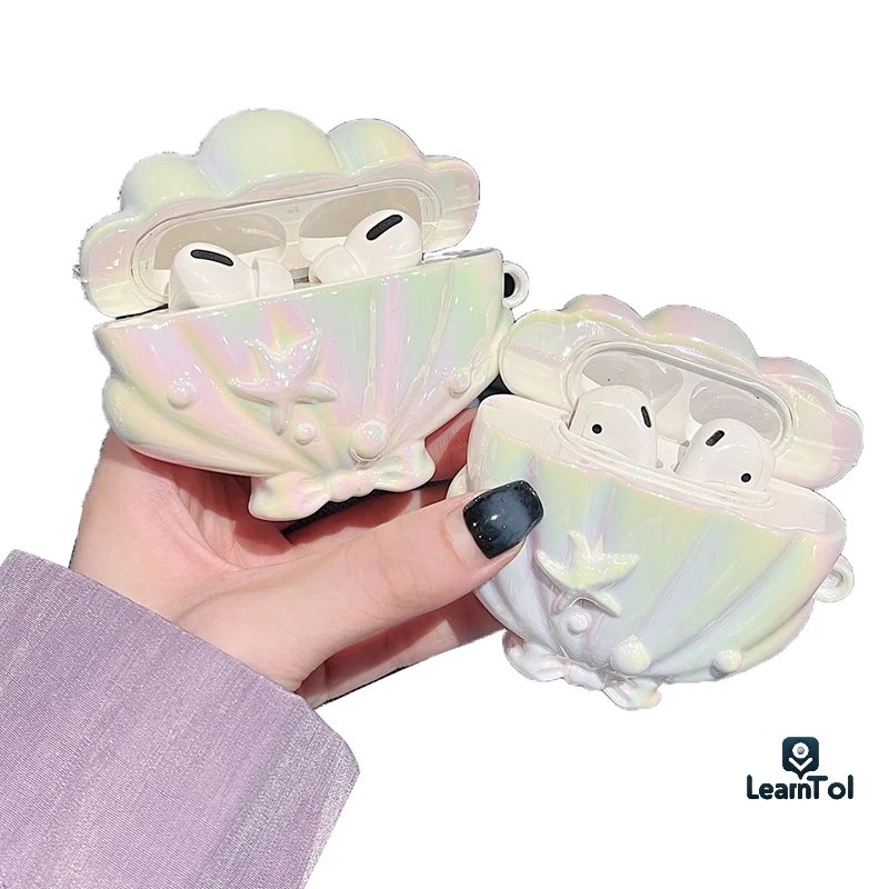 Cute Earphone Cases Laser Sea Shells Cover For Apple AirPods 1/2/3 Cover Soft Earphone Boxs For Airpods 4 Pro 2 Headset Box