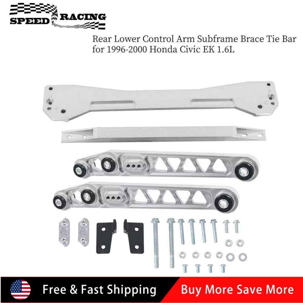 

High Quality Aluminum Rear Lower Control Arm Subframe Brace Tie Bar Kit For 1996-2000 Honda Civic EX Coupe 2D Sedan 4D 1.6L