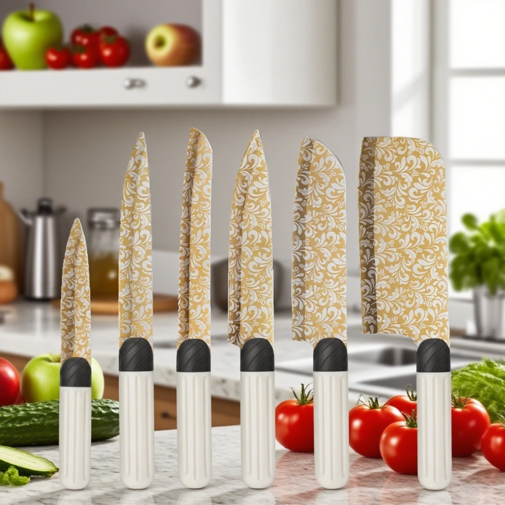 9PCS White Handle G…