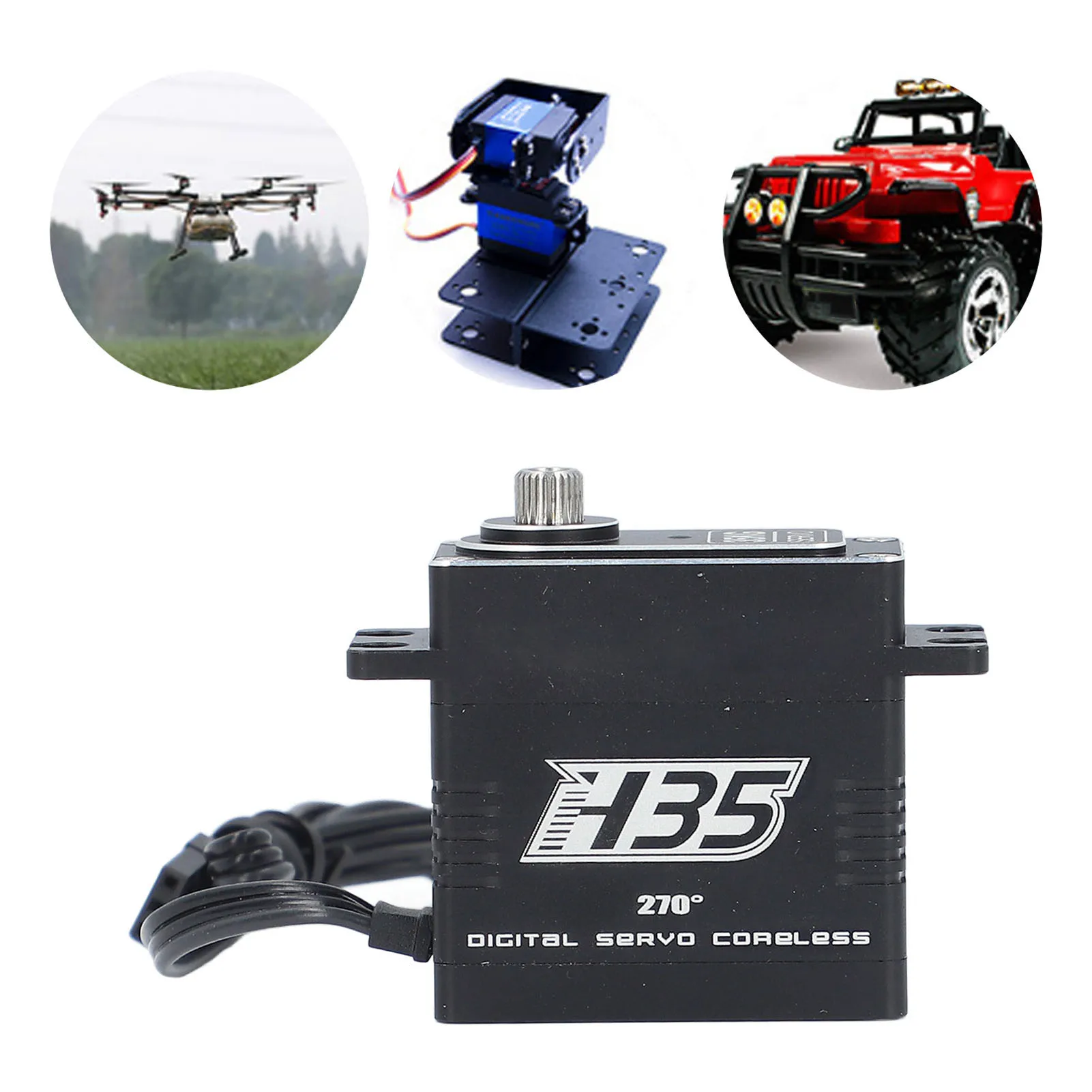 Coreless محرك معزز رقمي 35 كجم كامل مقاوم للماء 270 درجة HV 8.4 فولت عالية التواء RC سيارة شاحنة روبوت أجزاء Coreless محرك معزز