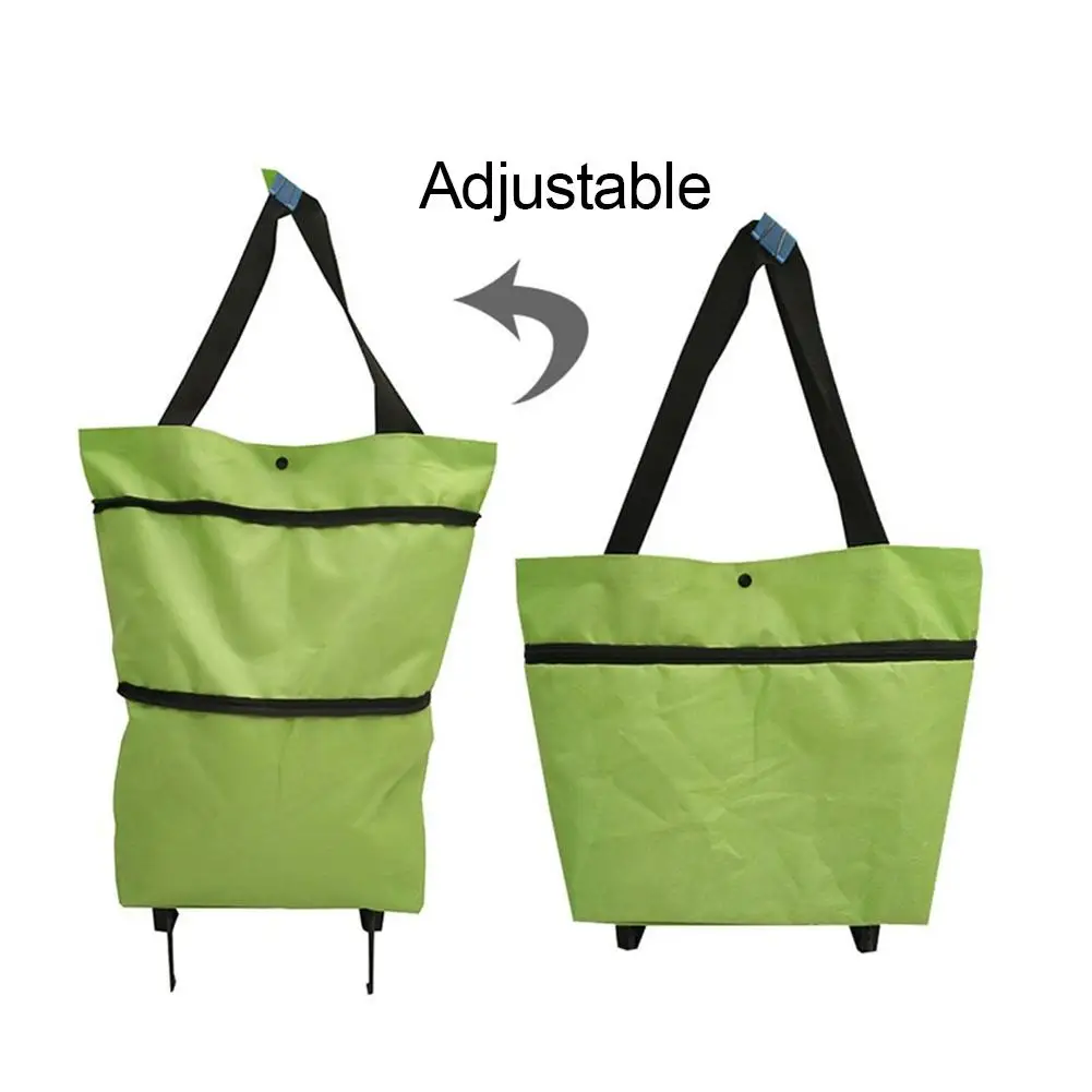 Shopping Bag Folding Shopping Cart Bag Detachable Wheel Trolley Bag Market Rolling Handtruck Bag Trolley Luggage Storage Bag