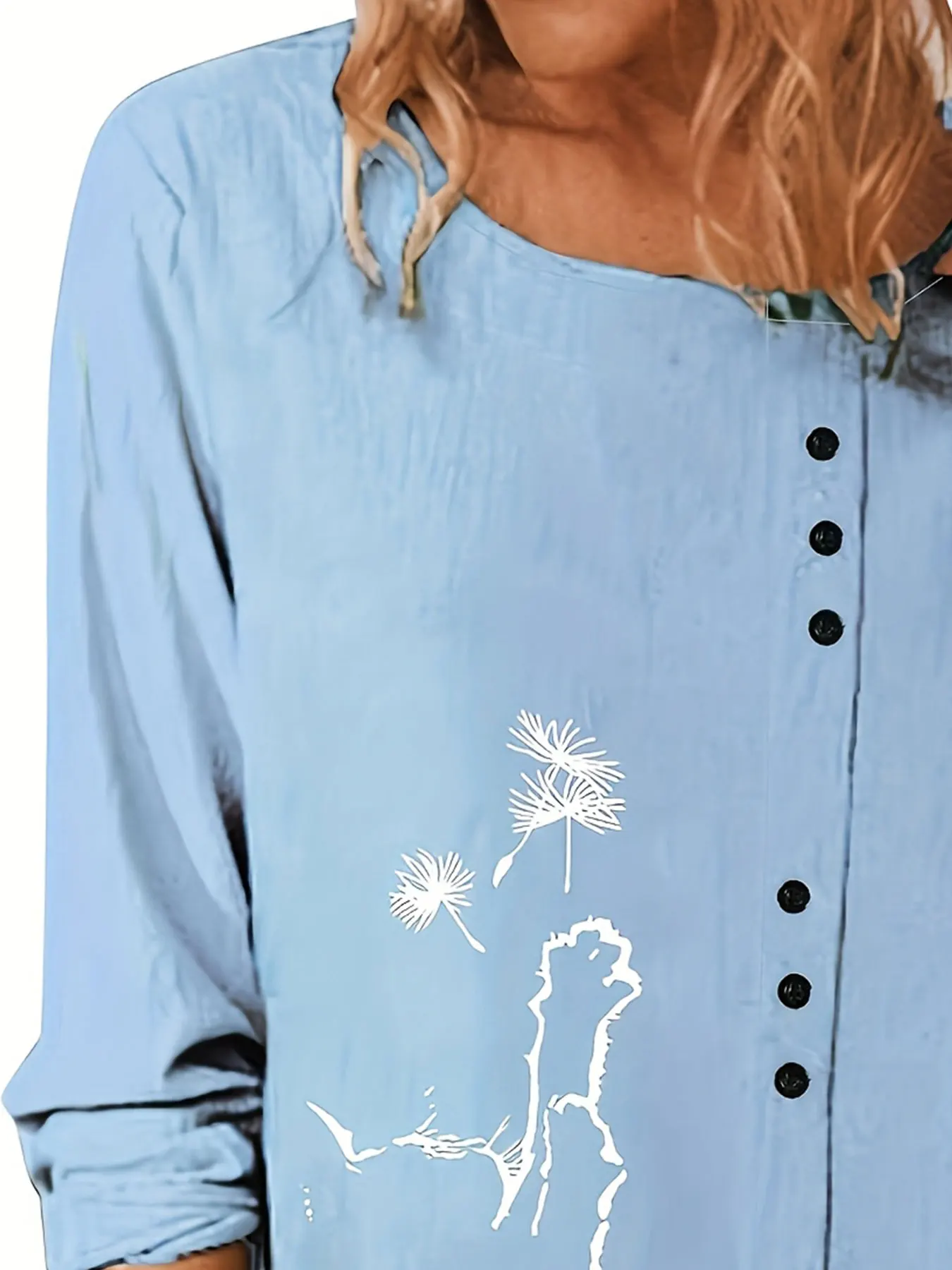 Women Plus Size Woven Spring And Summer Shirt