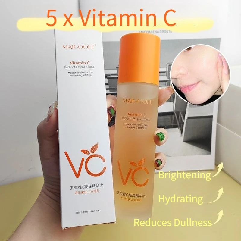 

5X Vitamin C Brightening Radiant Essence Toner Hydrating Reduces Dullness ,Rejuvenation Essence Milk Oil Control Lotion