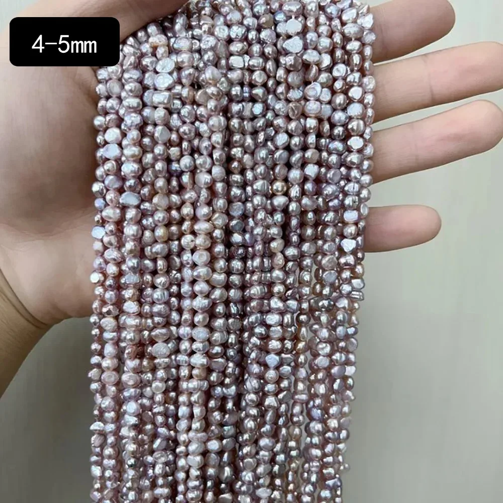 4-5mm AA Elegant Fine Natural Freshwater Pearl Purple Irregular Loose Bead Jewelry Make DIY Necklace Bracelet Women Wedding Gift - Image 5