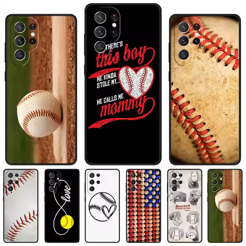 Baseball Ball Texture Leather Sport phone case For Samsung Galaxy S24 S23 S22 Ultra Note 10 20 Plus S8 S9 S10 S20 S21 FE Cover