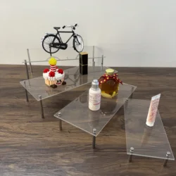 Acrylic Display Risers Stands Clear Risers for POP Figures Display, Showcase Shelf, Cupcake Dessert Stand, Product Display Shelf